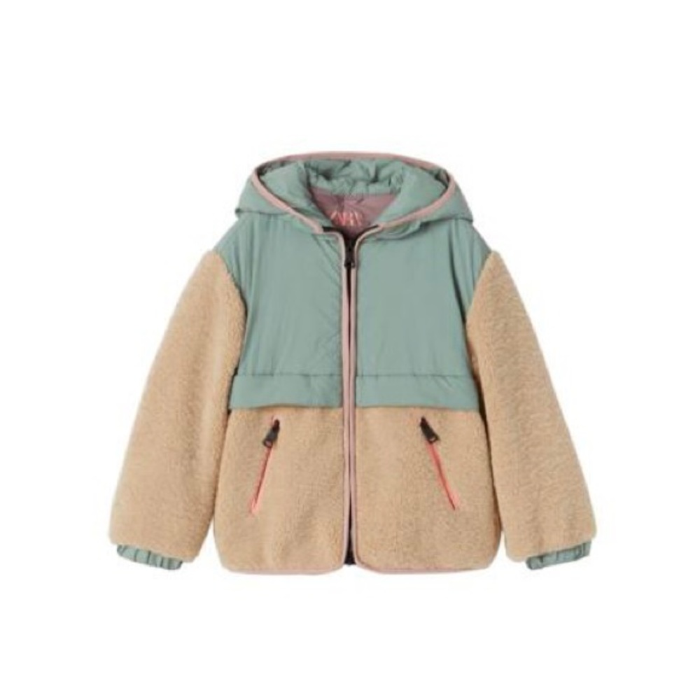ZARA GIRL COMBINATION FLEECE SPORTY JACKET
